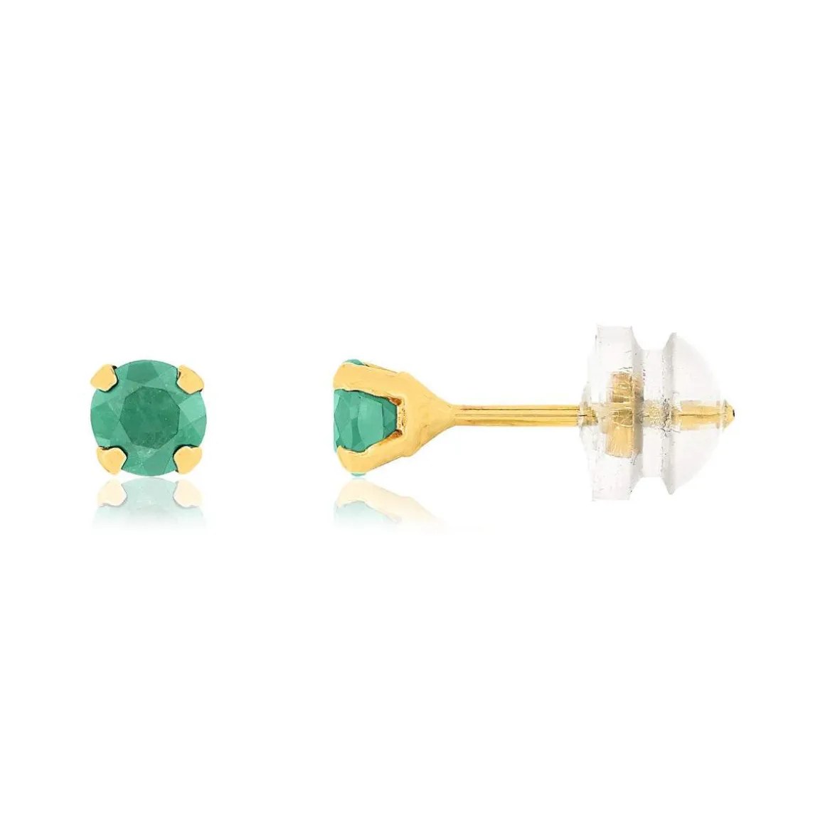 Boucles d'oreilles or jaune 375 émeraudes