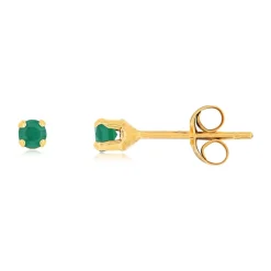Boucles d'oreilles or 750 jaune émeraudes