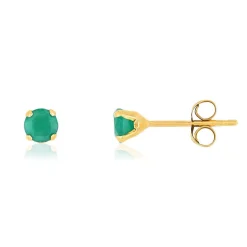 Boucles d'oreilles or 750 jaune émeraudes