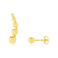 Boucles d'oreilles or 375 jaune, motif boules