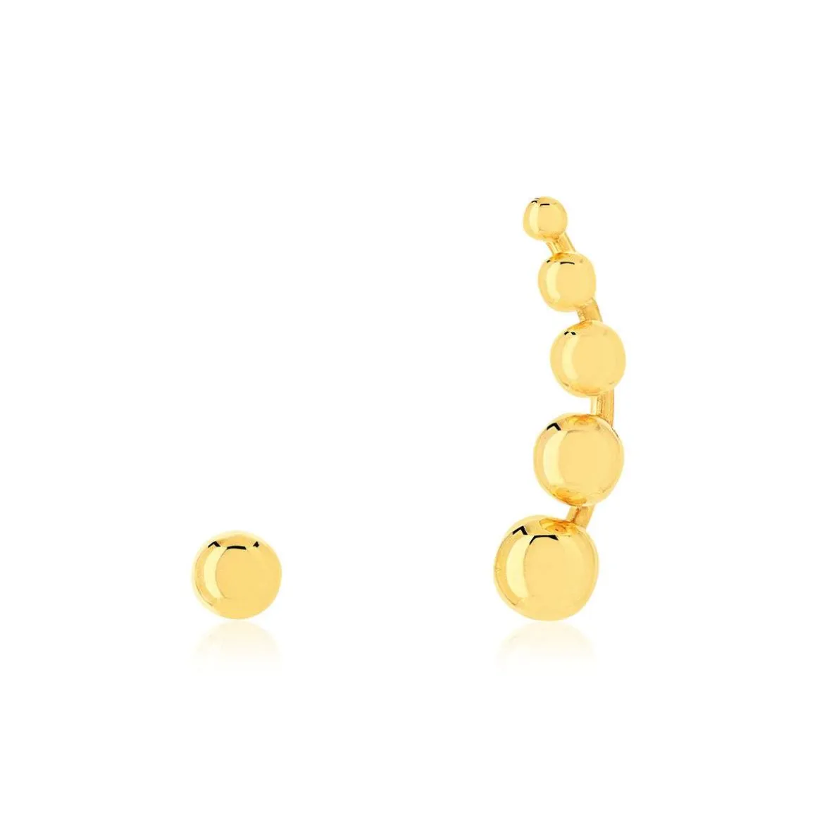 Boucles d'oreilles or 375 jaune, motif boules