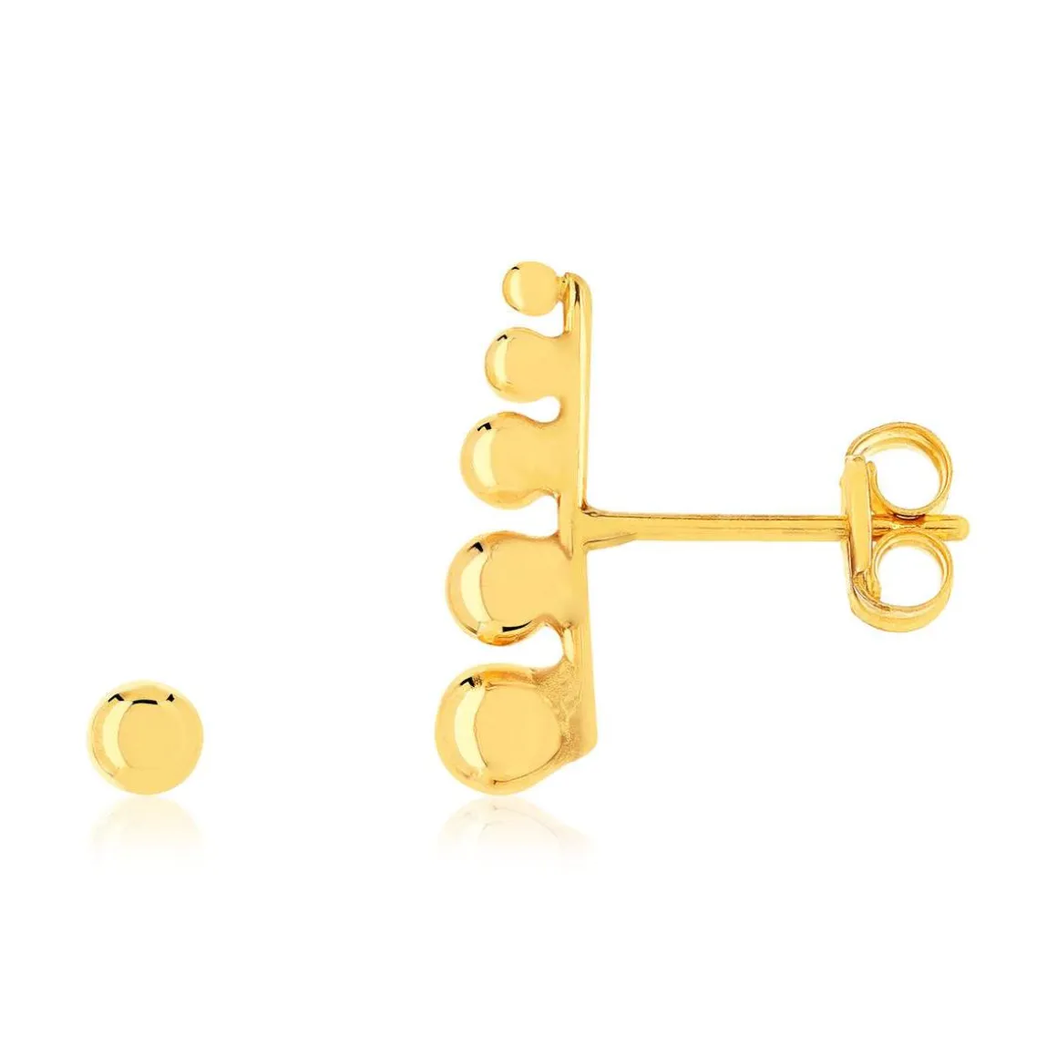 Boucles d'oreilles or 375 jaune, motif boules