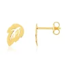 Boucles d'oreilles or 375 jaune, motif feuille