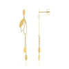 Boucles d'oreilles or jaune 375 motif feuille