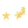 Boucles d'oreilles or 375 jaune, motif étoiles