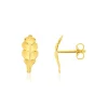 Boucles d'oreilles or jaune 375 motif feuille