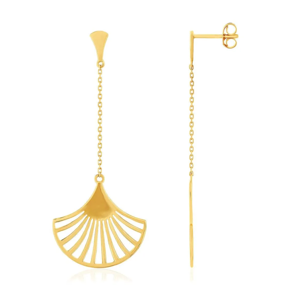 Boucles d'oreilles or 375 jaune pendants