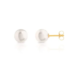 Boucles d'oreilles or 750 jaune perles de culture de Chine