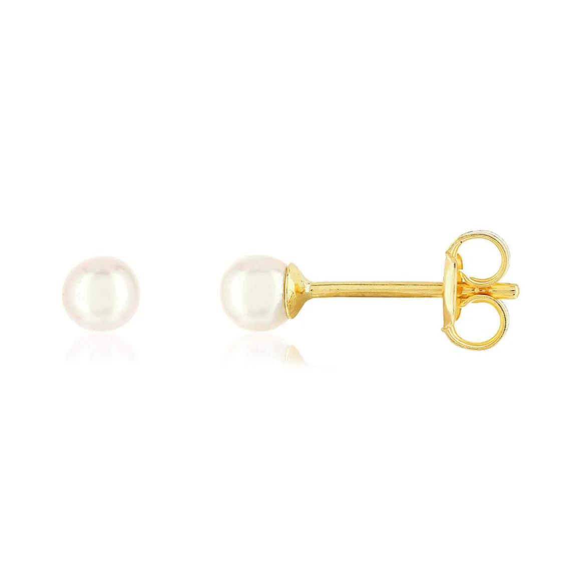 Boucles d'oreilles or jaune 375, perles de culture de Chine.