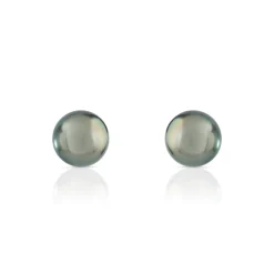 Boucles d'oreilles or 750 jaune perles de Tahiti