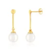 Boucles d'oreilles or jaune 375 perles de culture