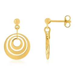 Boucles d'oreilles or 750 jaune pendants