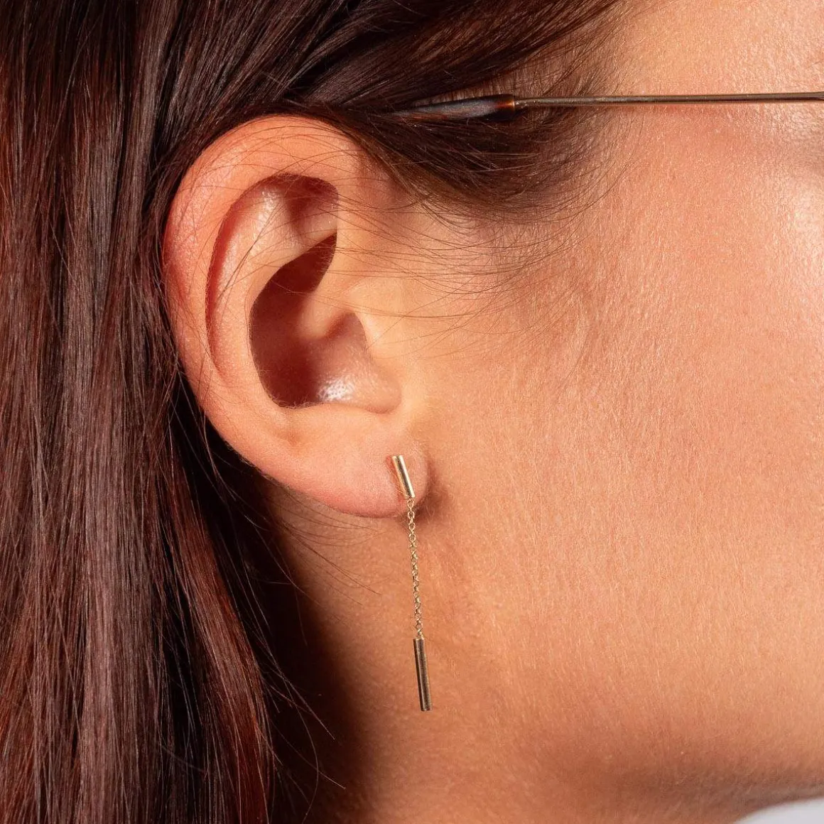 Boucles d'oreilles or 750 jaune pendants