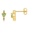 Boucles d'oreilles or 375 jaune pierres fines