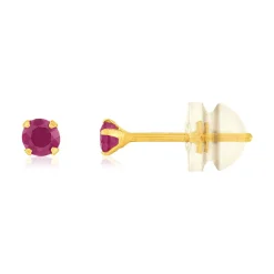 Boucles d'oreilles or jaune 375 rubis