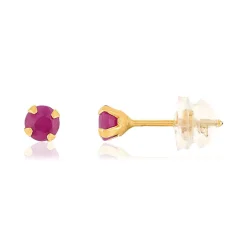 Boucles d'oreilles or jaune 375 rubis