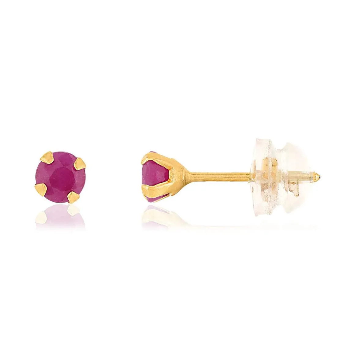 Boucles d'oreilles or jaune 375 rubis