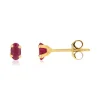 Boucles d'oreilles or 750 jaune rubis ovales