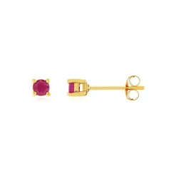 Boucles d'oreilles or jaune 750 rubis