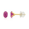 Boucles d'oreilles or 375 jaune rubis 1.3 carat