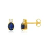 Boucles d'oreilles or 375 jaune saphirs zirconias