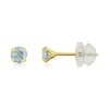 Boucles d'oreilles or 375 jaune topazes bleues traitées 0,44 carat