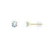 Boucles d'oreilles or 375 jaune topazes bleues traitées