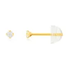 Boucles d'oreilles or 375 jaune zirconia blanc