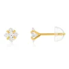 Boucles d'oreilles or 375 jaune zirconias blancs