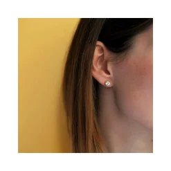 Boucles d'oreilles or 375 jaune zirconias