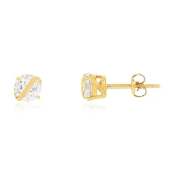 Boucles d'oreilles or 375 jaune zirconias