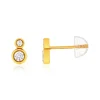 Boucles d'oreilles or 375 jaune zirconias blancs