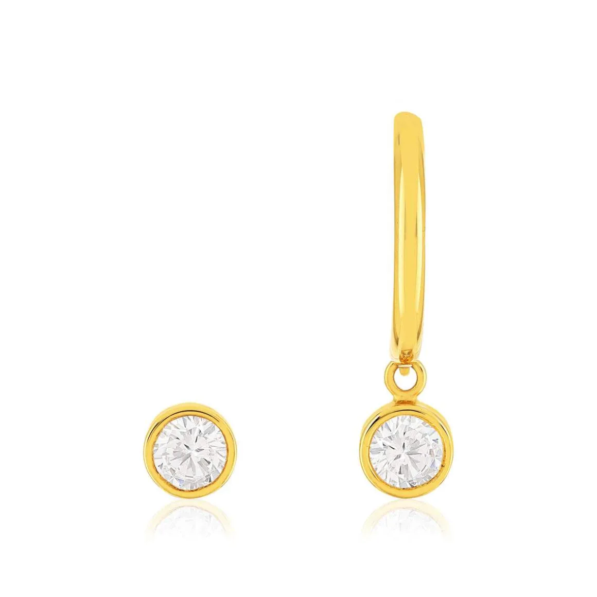 Boucles d'oreilles or 375 jaune zirconias
