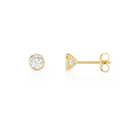 Boucles d'oreilles or 375 jaune zirconias