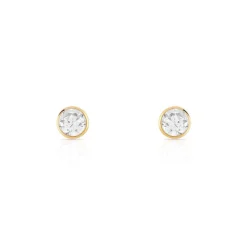 Boucles d'oreilles or 375 jaune zirconias