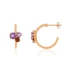 Boucles d'oreilles or rose 375 pierres fines diamants