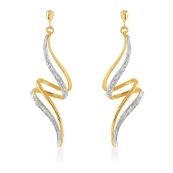 Boucles d'oreilles or 750 2 tons diamants