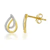 Boucles d'oreilles or 750 2 tons diamants