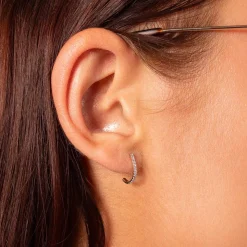 Boucles d'oreilles or 750 2 tons diamants