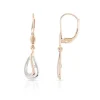 Boucles d'oreilles or 375 2 tons dormeuses diamants