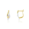 Boucles d'oreilles or 375 2 tons dormeuses diamants
