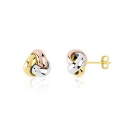 Boucles d'oreilles or 375 3 tons noeuds