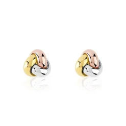Boucles d'oreilles or 375 3 tons noeuds