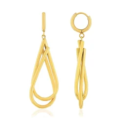 Boucles d'oreilles pendants acier doré