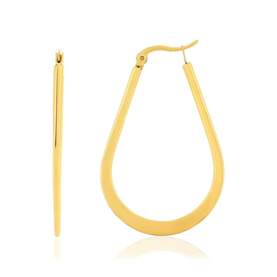 Boucles d'oreilles pendants acier inoxydable doré