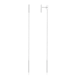 Boucles d'oreilles pendants argent 925 et zirconias
