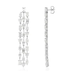 Boucles d'oreilles pendants argent 925 zirconias.