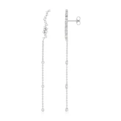 Boucles d'oreilles pendants argent 925 et zirconias