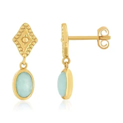 Boucles d'oreilles plaqué or amazonites