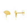 Boucles d'oreilles plaqué or feuilles de ginkgo biloba